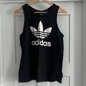 Adidas Women's Black Tank Top with White Trefoil - 204